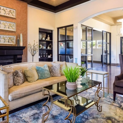 clubroom with a fireplace