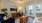 a living room with a ceiling fan